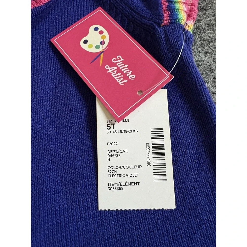 NWT  Gymboree Girls Future Artist‎ sweater Dress short sleeve knit sz 5T